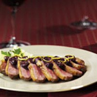 Duck Breast with Blueberry-Cabernet Sauce