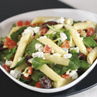Penne Pasta with Goat Cheese & Greens